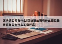 区块链公司有什么[区块链公司有什么岗位是居家办公为什么工资还高]